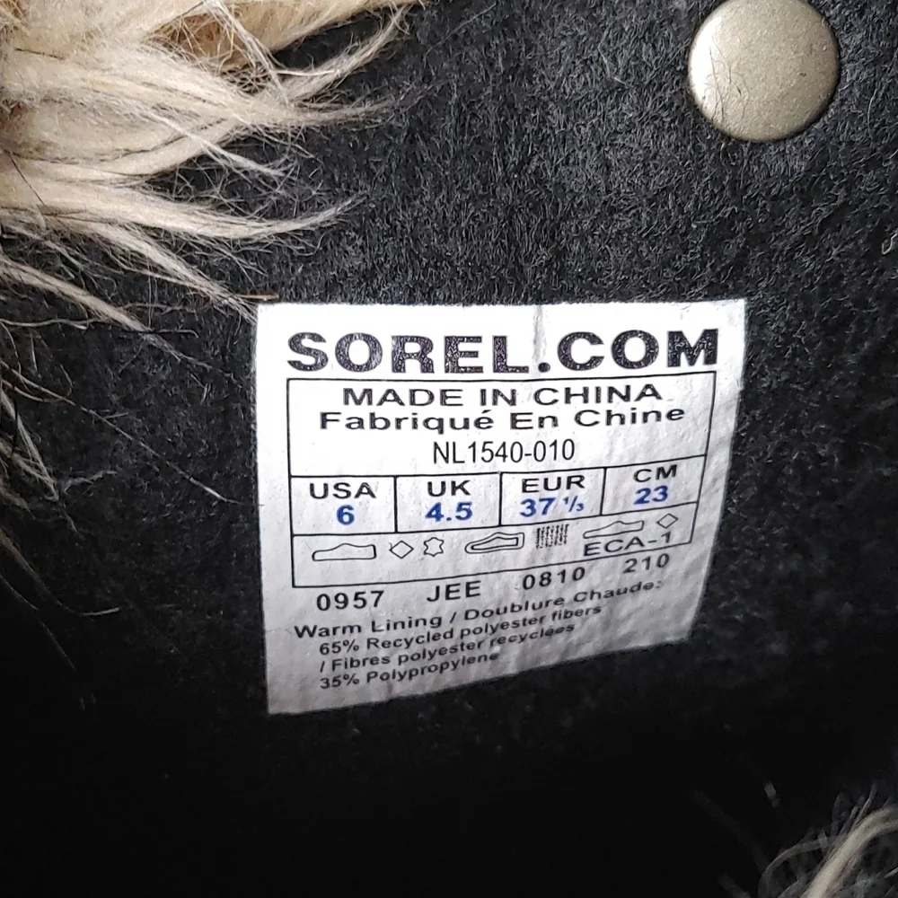 Sorel women's waterproof winter snow boots size 6 black - Picture 10 of 10